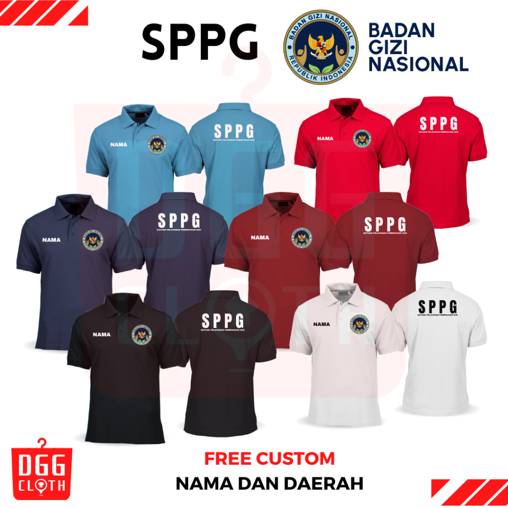 เสื้อยืดคอปก DGGCloth SPPG SINGLE NUTRITION MANAGEMENT BGN แขนสั้นยาว S-3L