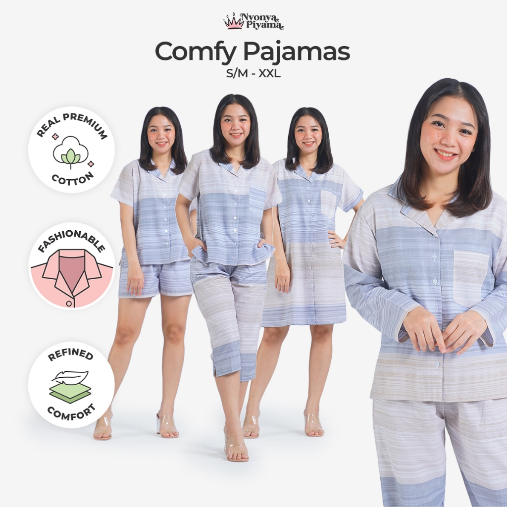 คุณนาง Comfy Pyjamas Cotton Set - Claude