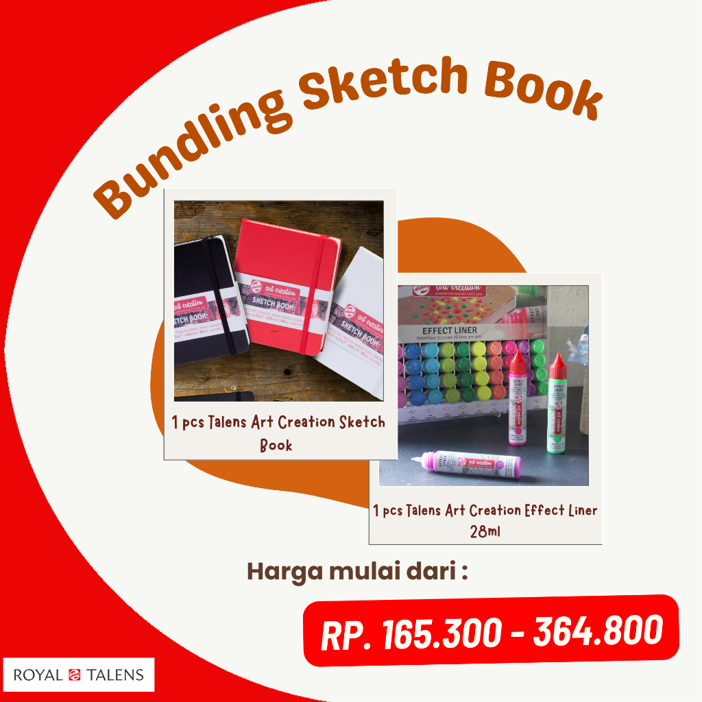 BUNDLING Talens Art Creation Sketchbook + Talens Art Creation Effect Liner 28 มล.