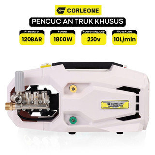 [G500PRO 1800W-120BAR-Ti-220V] Mesin cuci mobil CORLEONE G500 PRO dengan motor induksi, kepala pompa poros engkol batang keramik bertekanan tinggi untuk keluarga, mencuci taman, lumut, mesin cuci mobil bertekanan tinggi, selang 10 m