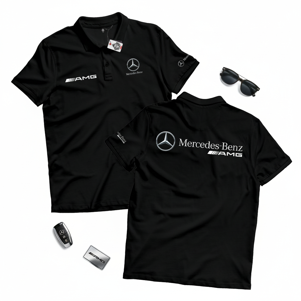 KARIMAKE เสื้อโปโล เสื้อยืดคอปก Unisex Mercedes Benz AMG Image