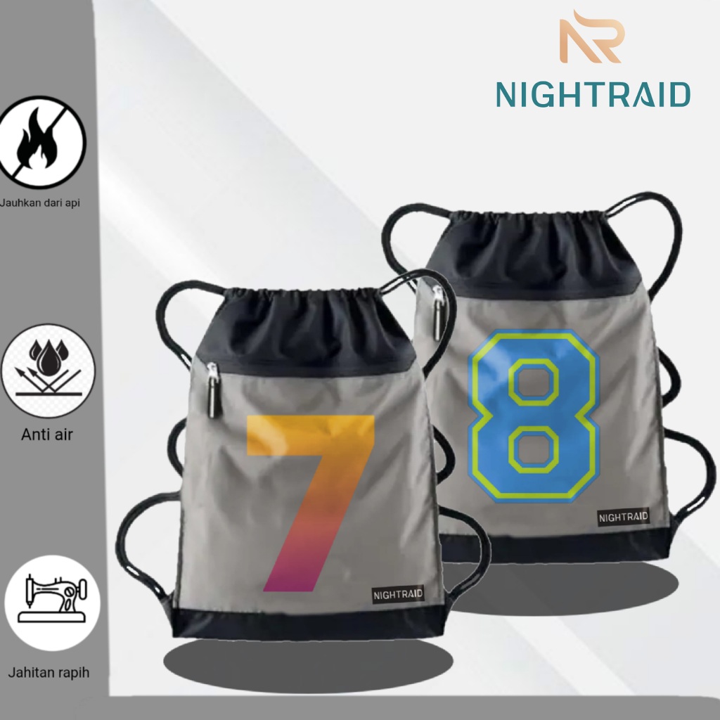 NIGHTRAID - Gymsack Futsal Sports Bag, Football Spec, Stringbag Combine NO. 7