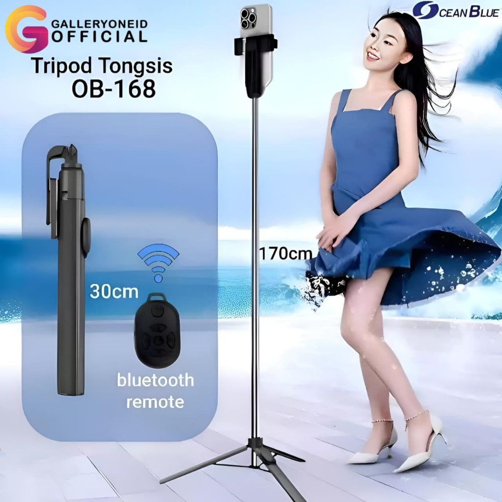 ขาตั้งกล้อง Content Creator Holder HP Tongsis OB168 170CM Selfie Stick ขาตั้งโทรศัพท์มือถือแบบปรับได