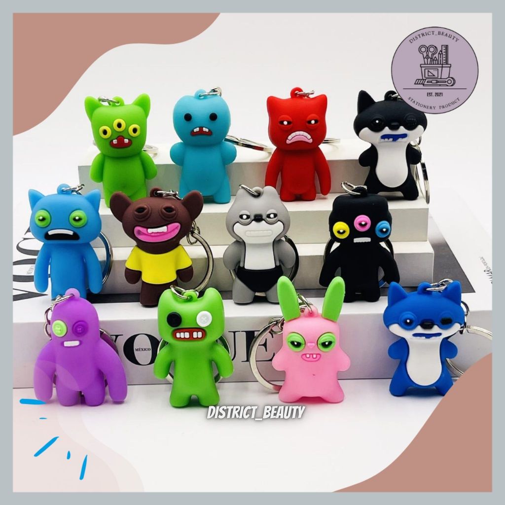 GANTUNGAN FUGGLER KEYCHAIN CUTE ANIMAL KEYCHAIN BIG TEETH MONSTER UNIQUE SOUVENIR GIFT KEYCHAIN