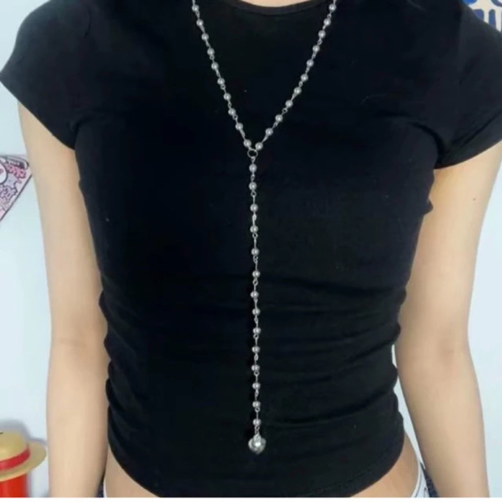 Y2K สร้อยคอวินเทจสําหรับผู้ชายและผู้หญิง, สร้อยคอทันสมัย LENGTH 80 ซม.