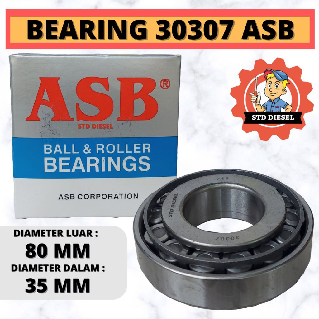 ASB BRAND BEARING 30307 MOLLEN LAKER LAHER ASB BEARING UMBRELLA BEARING 30307 ASB