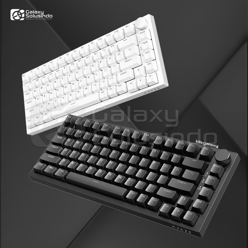 AJAZZ AK820 75% V1 Hotswappable Wired Mechanical Gaming Keyboard - Black Red Switch / White Blue Swi