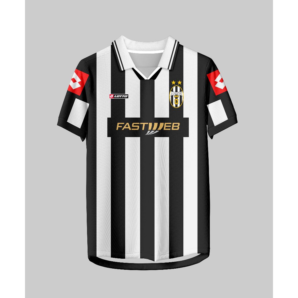 JUVE RETRO JERSEY//VINTAGE JERSEY// JUVENTUS FULLPRINTING เสื้อยืด//ฟรี NAME และ BACK NUMBER