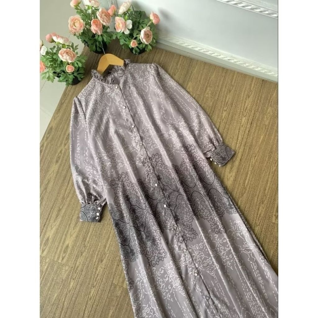 Kadijah Abaya ปุ่มชาติพันธุ์ Motif Maxmara Lux Qadira วัสดุ