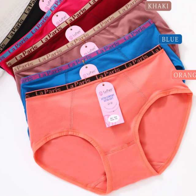 ขายส่งโหล 3 6 12 กางเกงชั้นในสตรี By LA PARIS CD Plain Supersoft Size L - XXL SUPER SOFT Rich Cotton