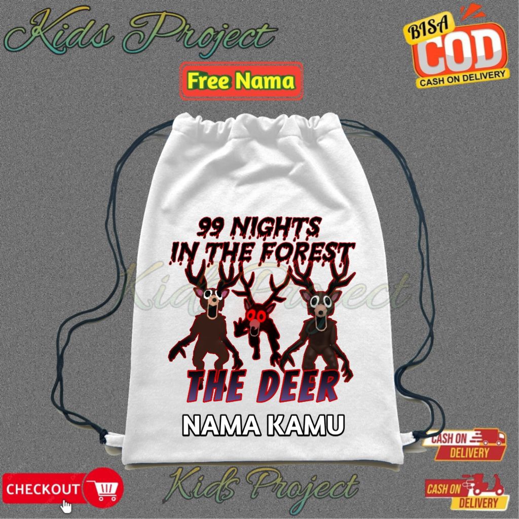The Deer 99 Nights In The Forest Roblox New Kids Drawstring Bag