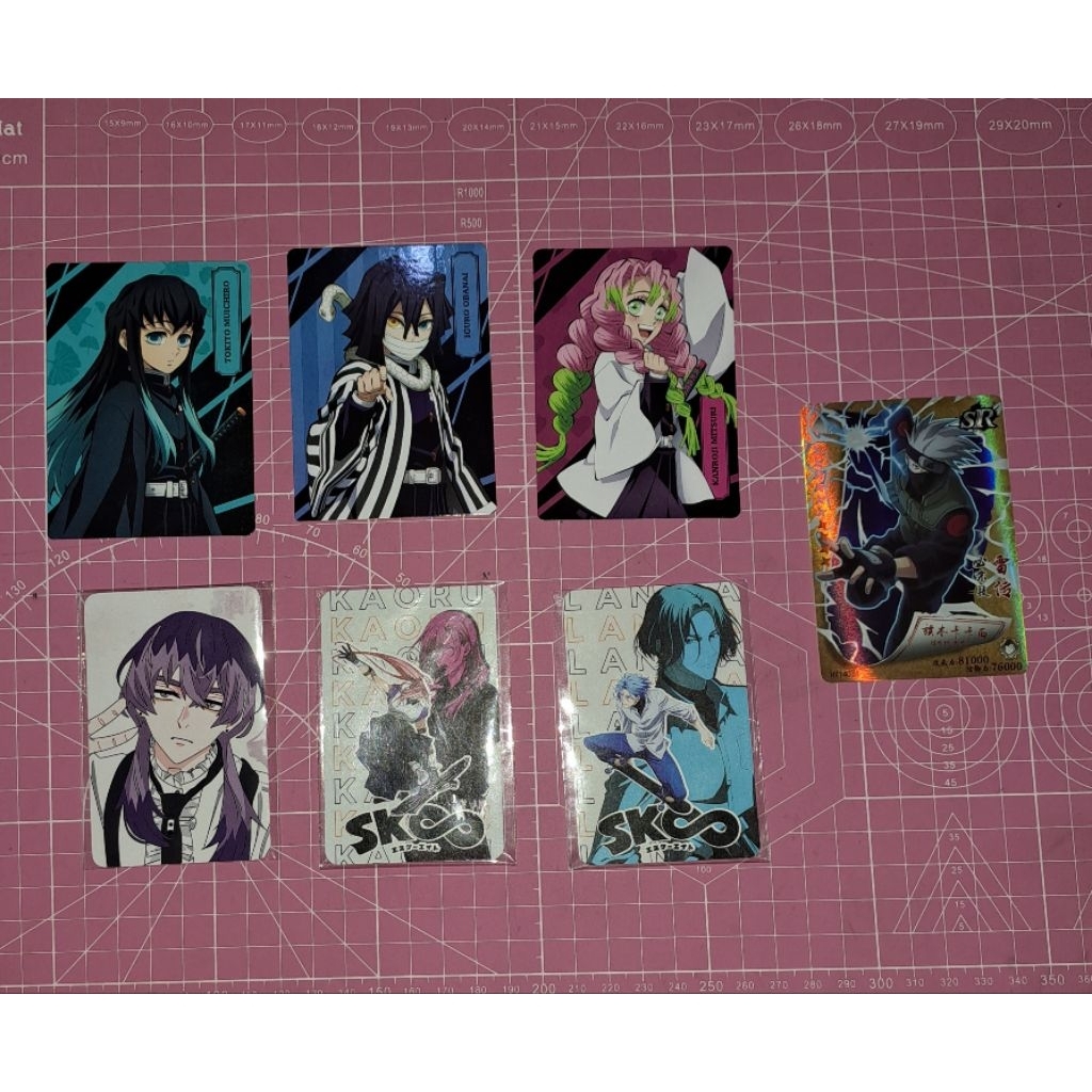 การ์ดอนิเมะ Demon Slayer x Family Mart Muichiro Obanai Mitsuri Kakashi