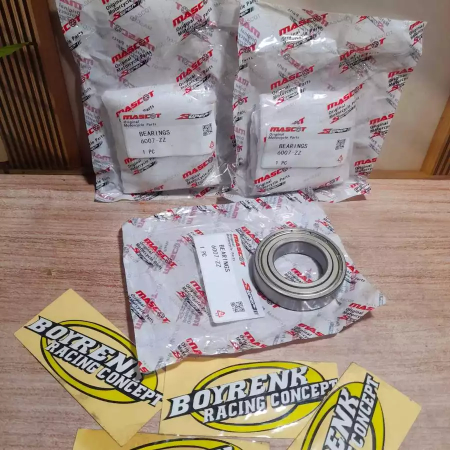 แบริ่ง LAKER LAHER 6007 ZZ 6007ZZ Laher 6007ZZ (ID 35mm, OD 62mm, T 14mm) MASCOT ฝาเหล็ก - BOYRENK R