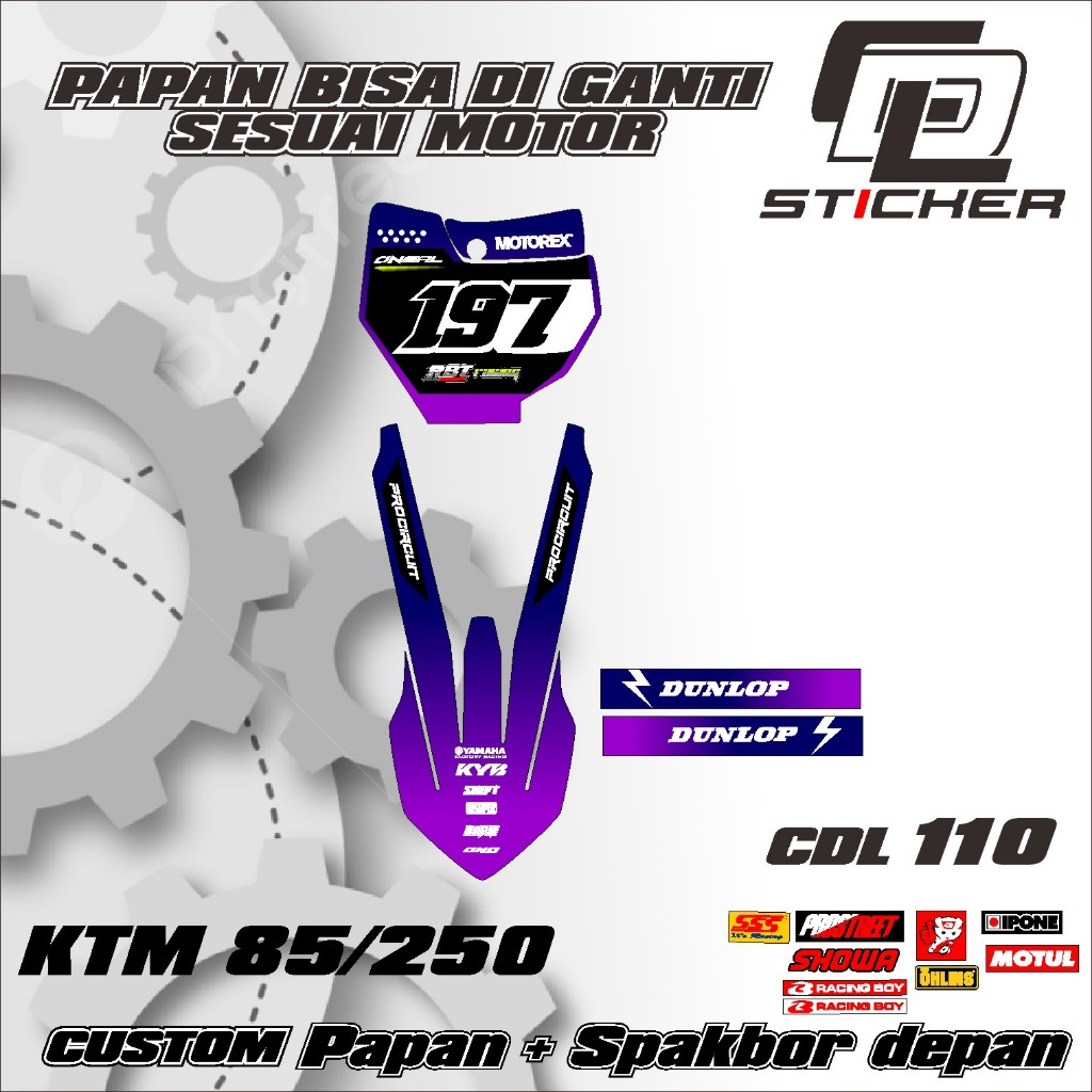 ใหม่ล่าสุด START NUMBER PLATE STICKER + FRONT FENDER KTM 85/450 KX KLX 150 KLX BF KLX GORDON DTRACKE