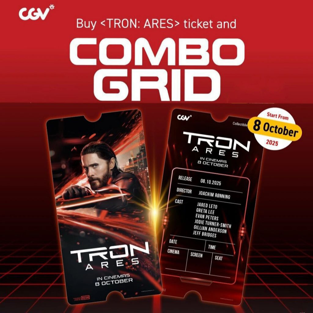 TRON: ARES ตั๋วสะสม CGV Disney Jared Leto อินโดนีเซีย