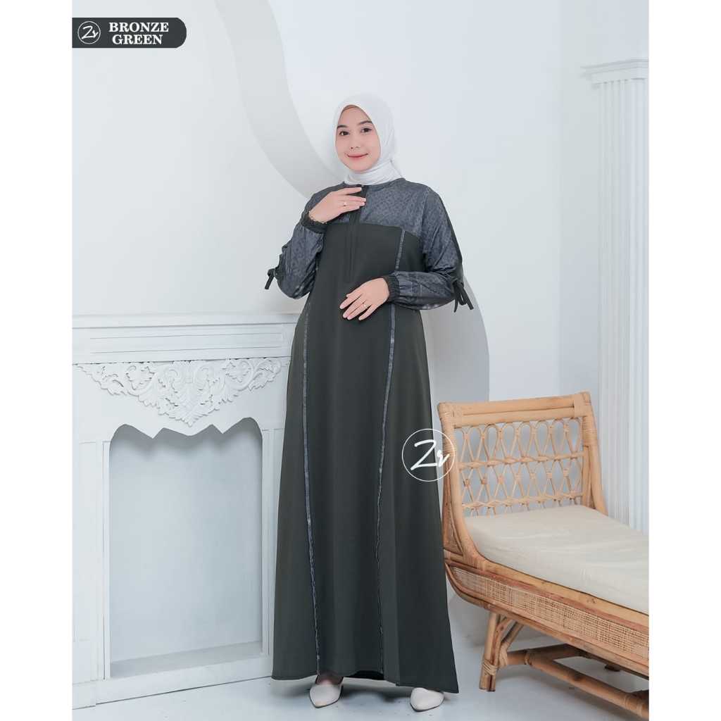 ต้นฉบับ AQIA DRESS ZR GAMIS SARINA BEAUTIFUL PLAIN MIX MOTIF SYARI