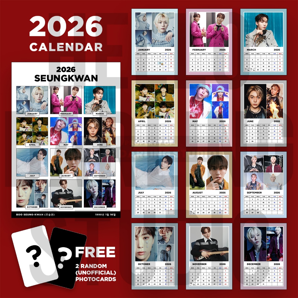 ปฏิทินKpop 2026 SVT BOO SEUNGKWAN