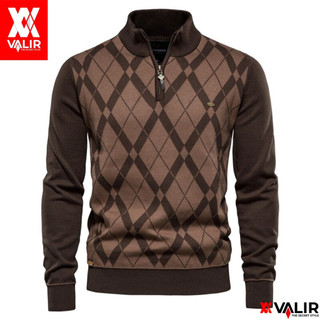 Chester Glenn Sweater Jaket Rajut Pria Bahan Tebal Kualitas Premium Model Slim Fit Kasual Turtleneck