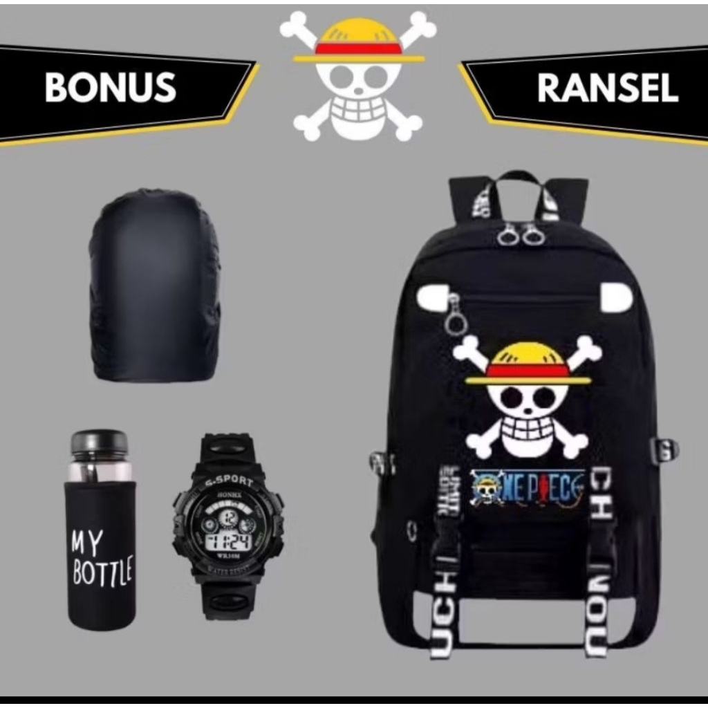 BBS One Piece Anime Character School Backpack for Elementary School Boys, NEWEST MODEL, BESTSELLER, 