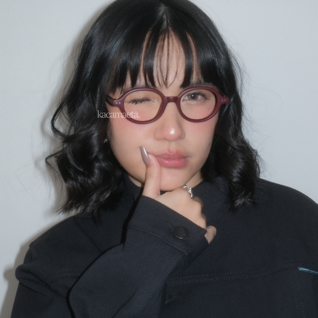 Kacamaeta - กรอบ Hika | แว่นตาแฟชั่นทรงกลม ไม่จํากัดเพศ พร้อมเลนส์ปกติ / ลบ / บวก / กระบอกสําหรับผู้