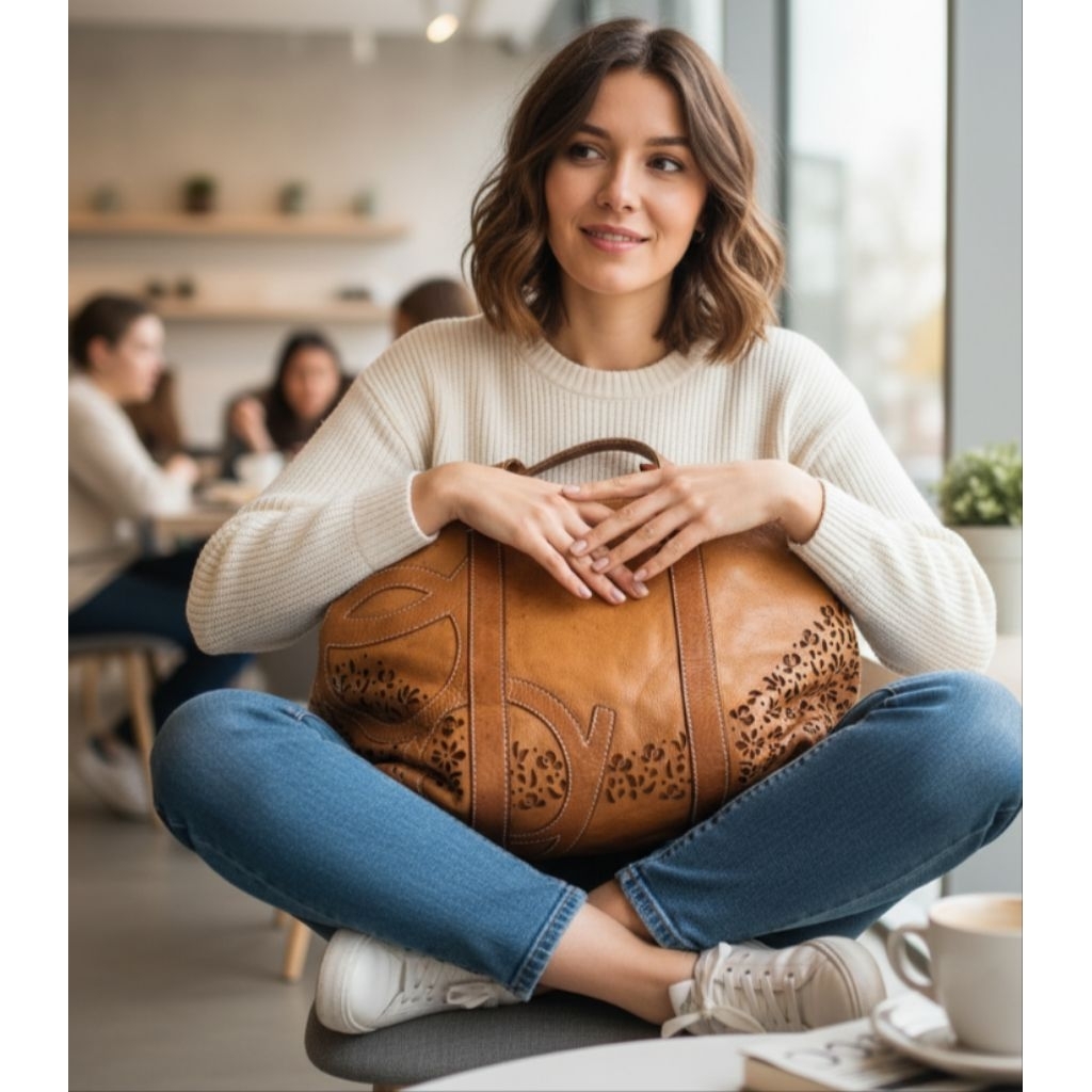 [PRELOVED] กระเป๋าสะพายหนังแท้ สีน้ําตาล Katb0l 0rigin4l Br4nd Puri vi ca ti0n G4r c1a (PB)