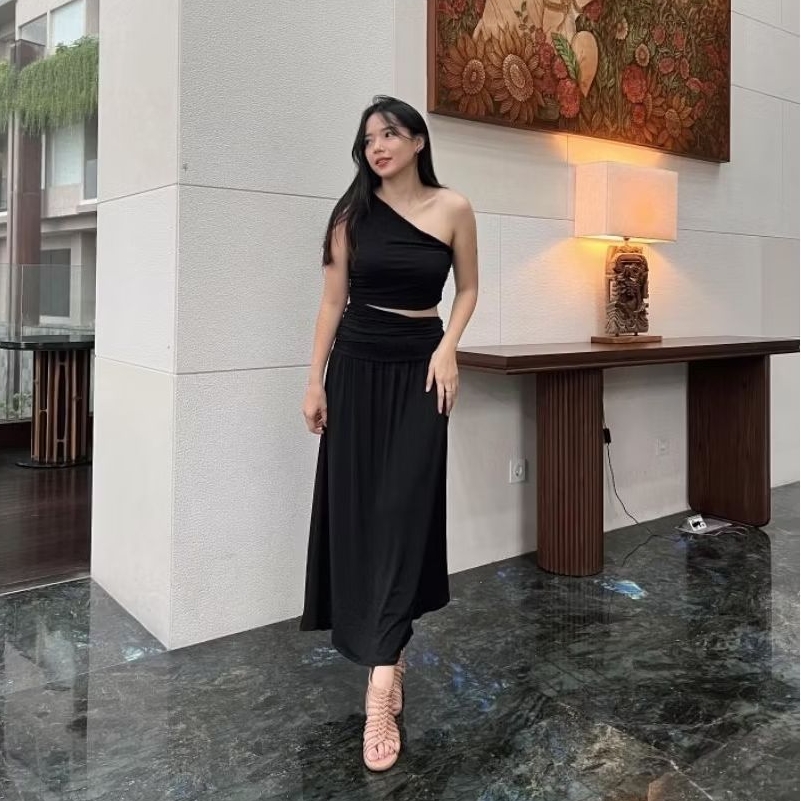 Able Couture - Le Wish ชุดเดรสไหล่เดียวชายหาดเซ็กซี่แม็กซี่ยาว 9537