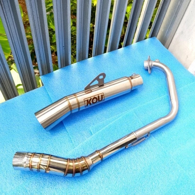 ข้อศอกใหญ่ท่อไอเสีย kou mahachai 51 มม.สําหรับ tmx 125 tmx 150 skygo 150 ยูโร videman motoposh rusi 