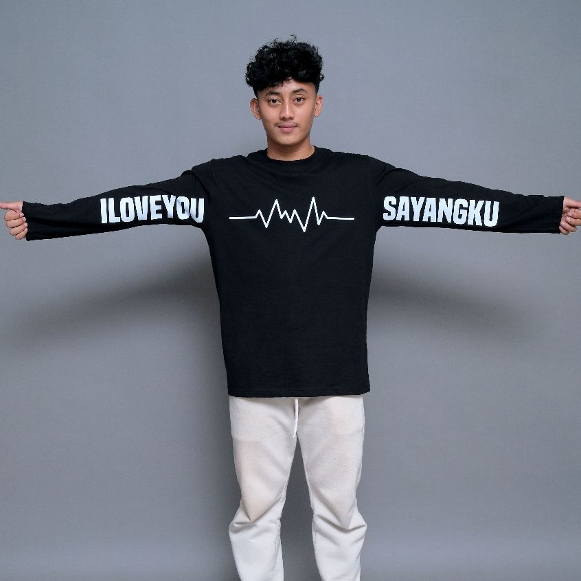 Kepswell - เสื้อยืด I Love You Love Me - เสื้อยืดคํา - เสื้อยืดผ้าฝ้ายหวี 24 วินาที