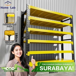 100% Rak Semua Besi dapat ditumpuk rak susun serbaguna multi-fungsi 3/4/5/6 Rak gudang keluarga