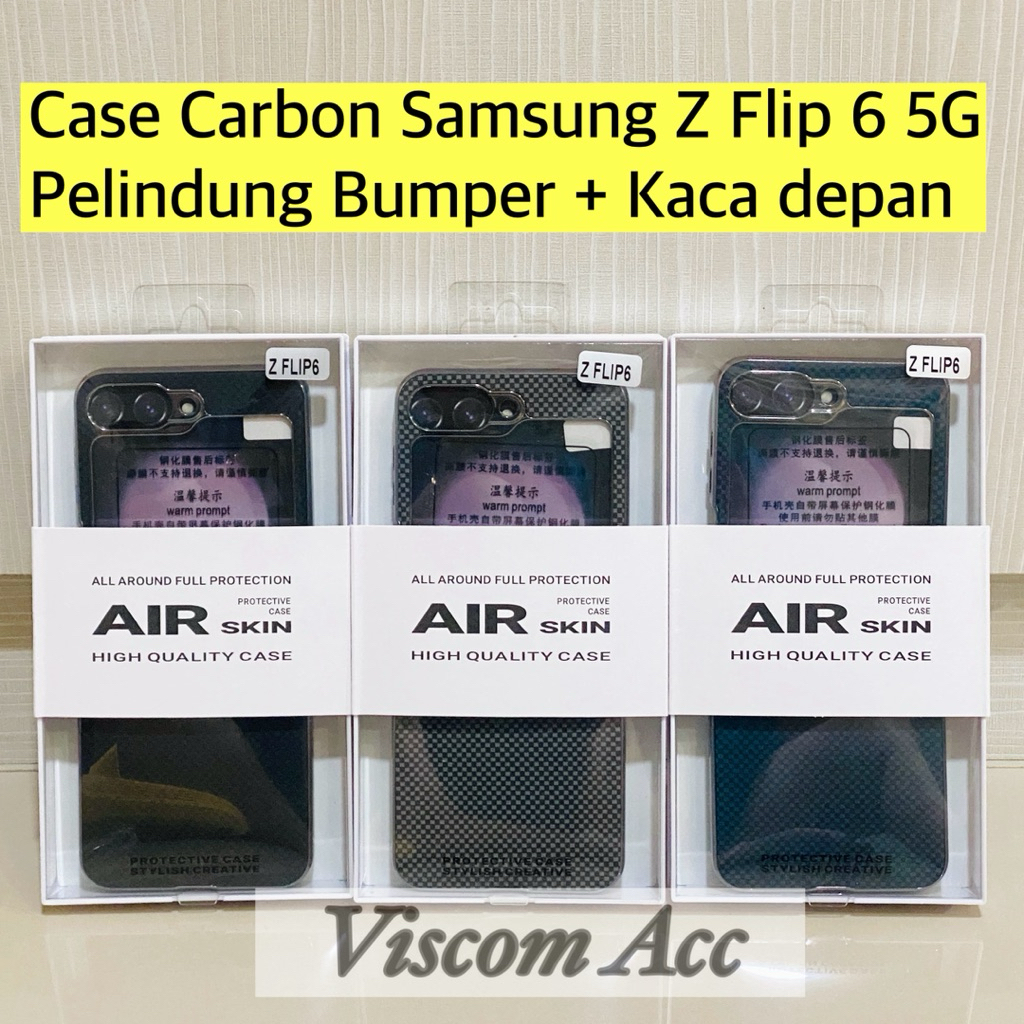 Samsung Z Flip 6 5G Carbon Case Bumper Protector + Z flip6 Windshield / Z Flip 6 Casing