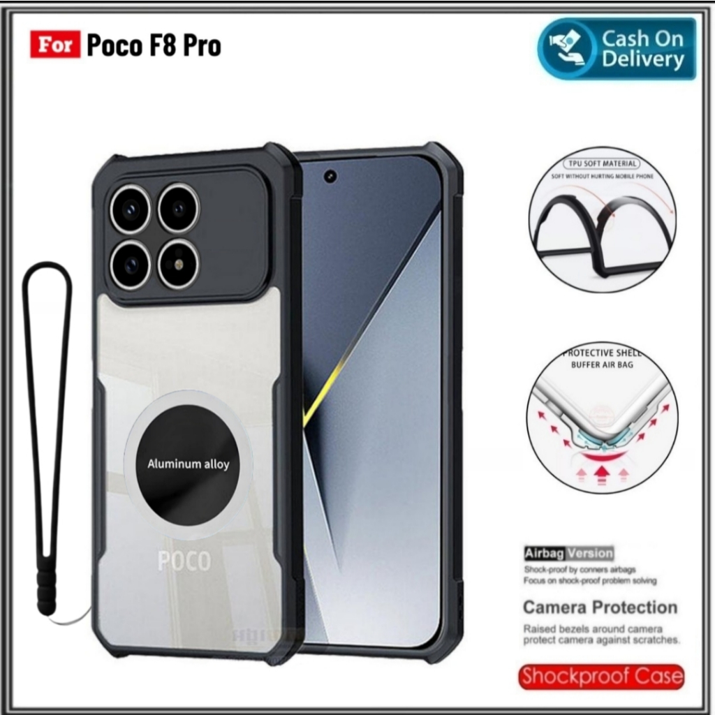 Poco F8 Pro Hard Soft Fusion Armor กันกระแทก TPU HD ปลอกอะคริลิคใส HP Cover DI HONYCASE