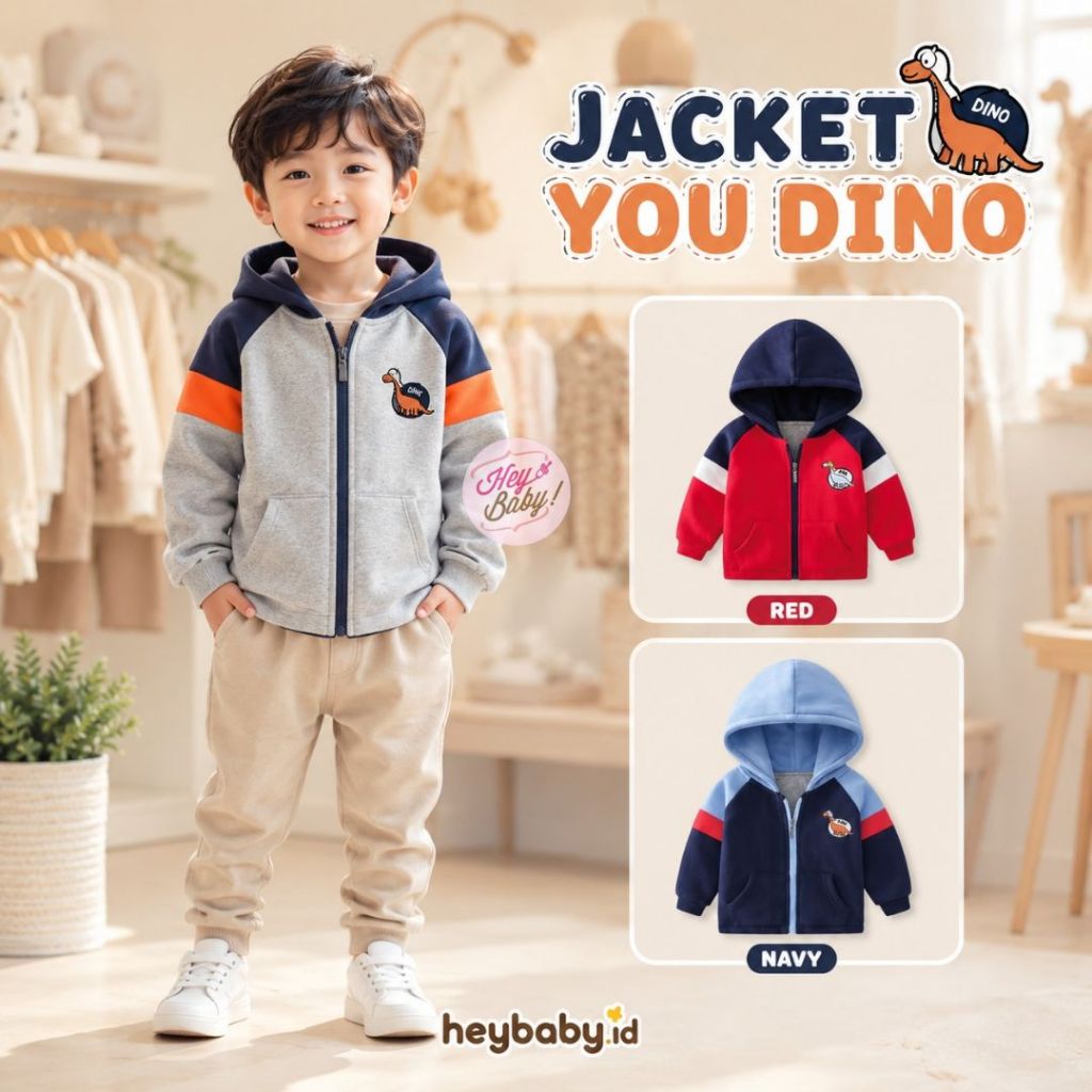 HEYBABY-Password Jacket You Dino Top Sweater 1 - 7 ปีเสื้อผ้าเด็กคุณภาพ