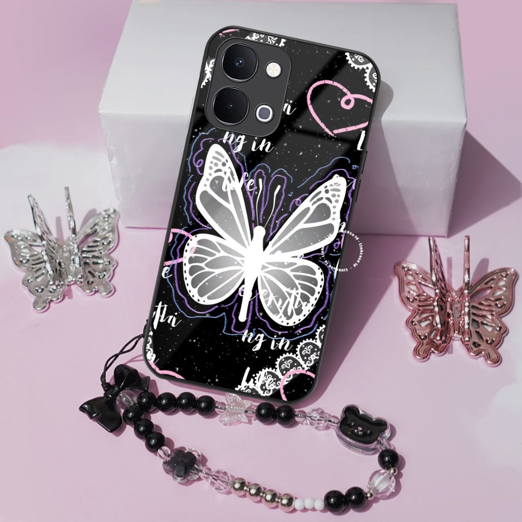 GANTUNGAN HP Softcase Glass + สายคล้องสําหรับVivo Y31d Y500i Y31d Proล่าสุดเคสโทรศัพท์ป้องกันกล้องป้