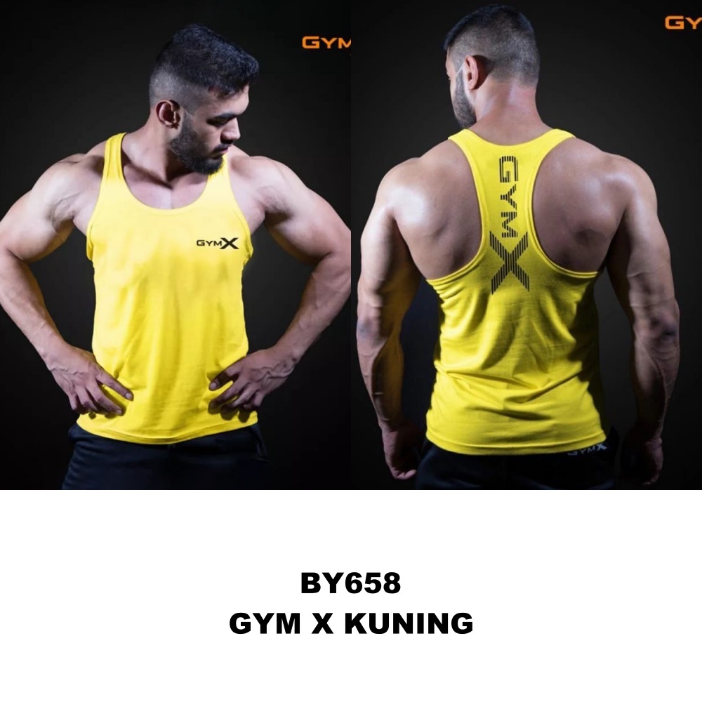 SINGLET GYM MUSCLE CUT TANKTOP GYM SPORTS FITNESS SPORT WEAR ผู้ชาย DRIFIT SPANDEX