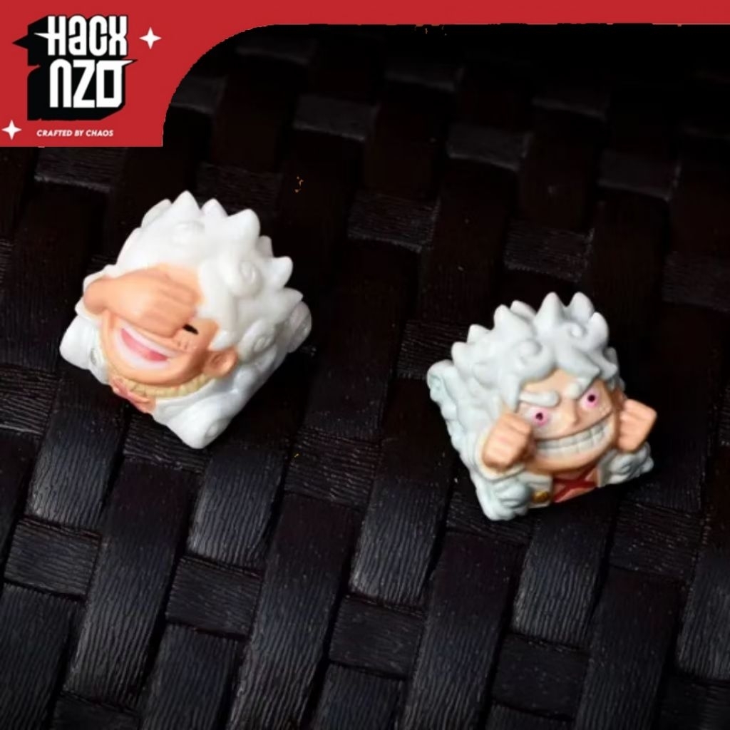 Luffy Gear 5 One Piece Artisan Keycaps – ตัวแปรคีย์บอร์ดเชิงกลแบบกําหนดเองที่หัวเราะและการเจาะ