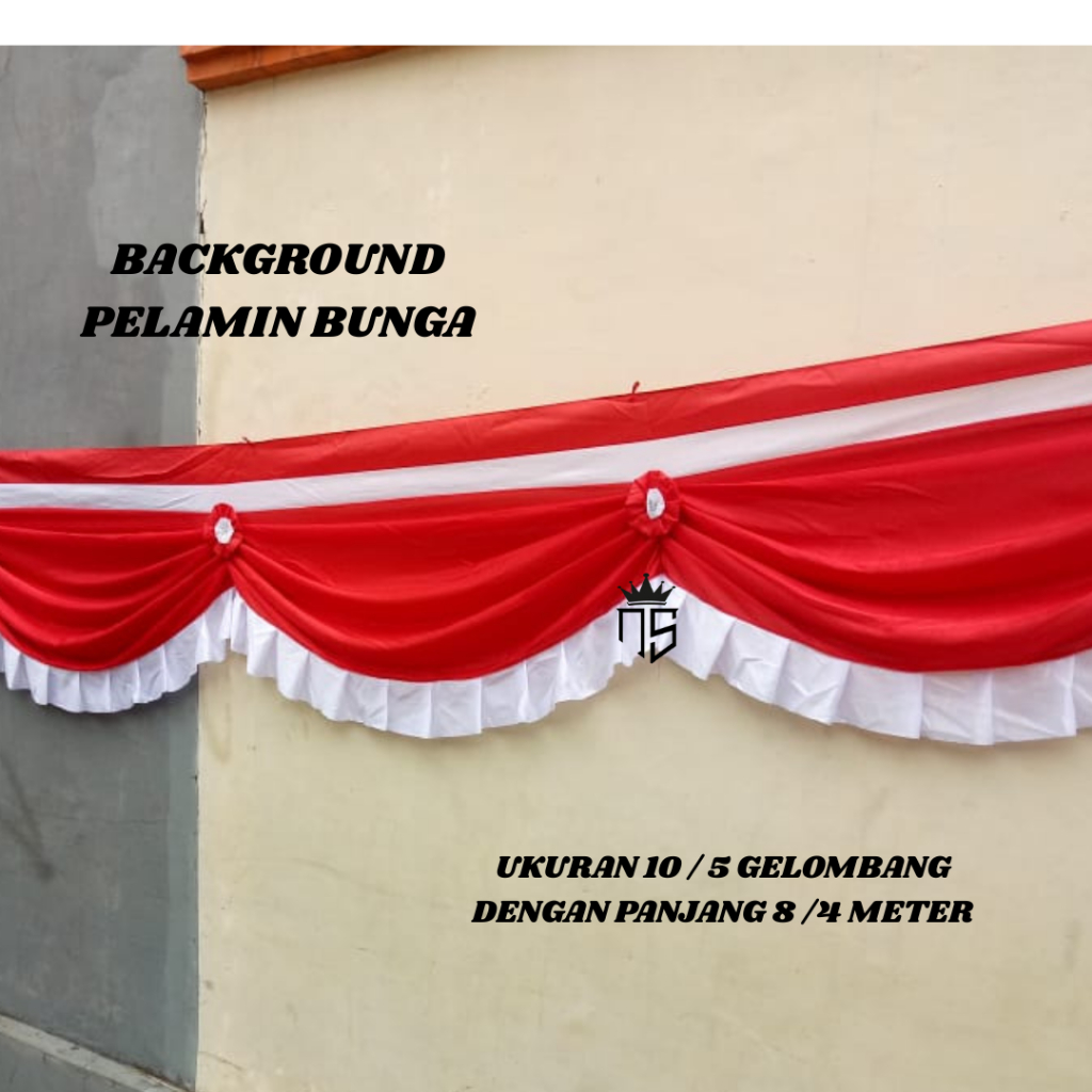 MERAH LONG FLAG RED และ WHITE BACKGROUND OFFICE BUILDING DECORATION