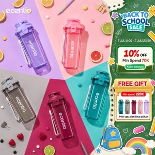 ecentio botol minum Portable 500ml aesthetic Olahraga bottle tail benning Anti Bocor botol plastik dengan saringan teh botol minum anak laki bpa free botol tumbler