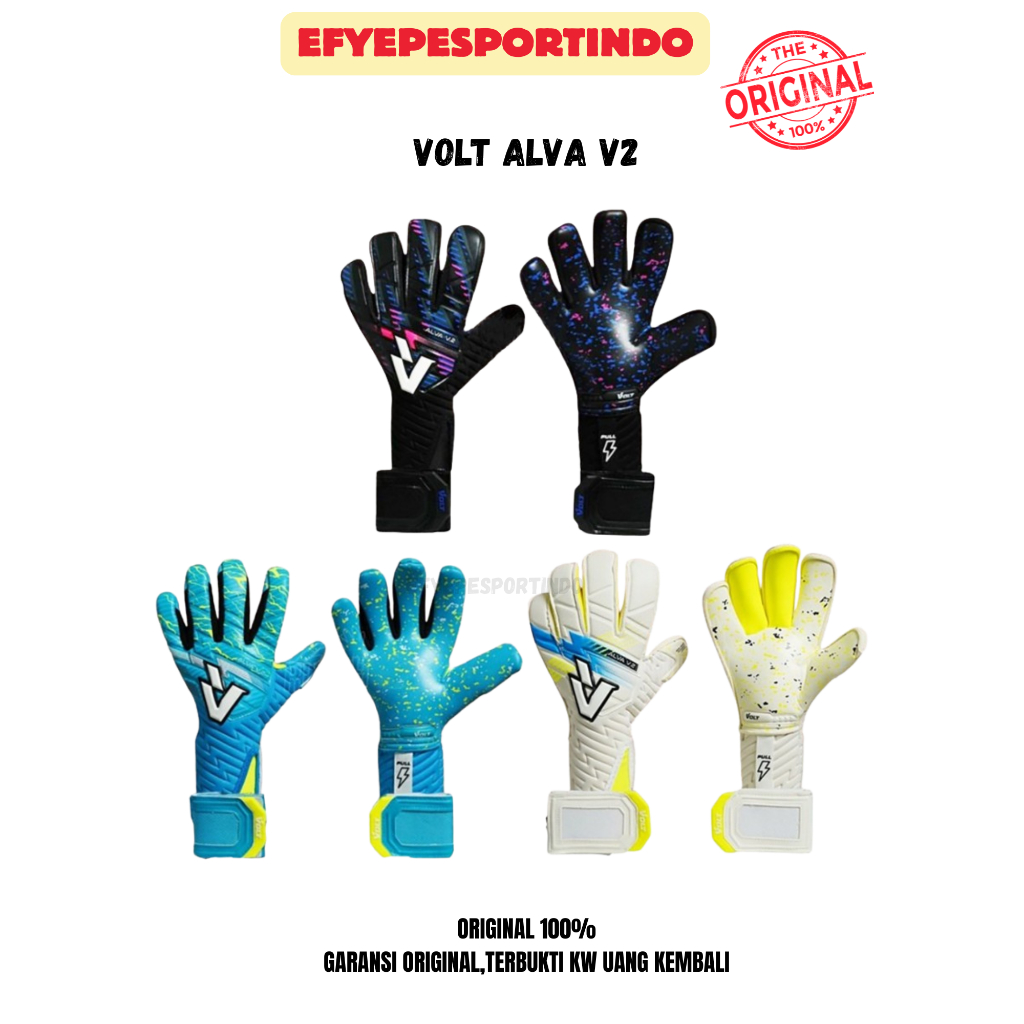 VOLT ALVA และ VOLT ALVA V2 GOALKEEPER GLOVES ของแท้ 100% (ขนาด 5,6,7,8,9,10)