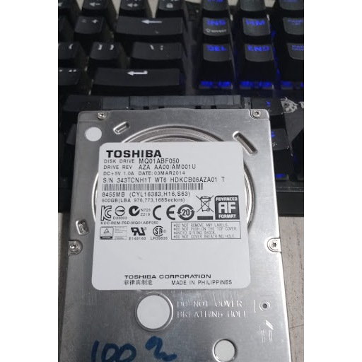 Toshiba 500GB SATA 2.5 นิ้วแล็ปท็อป HDD ฮาร์ดไดรฟ์ MQ01ABF050 - สุขภาพ 100% ปกติ"