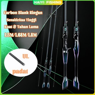 HAIYI FISHING Joran Pancing Micro UL Kameleon Glitter Carbon Solid Tip Casting Spinning Joran Mancing Ikan Mahseer Seluang Gabus Sungai Ringan Sensitif Pemula