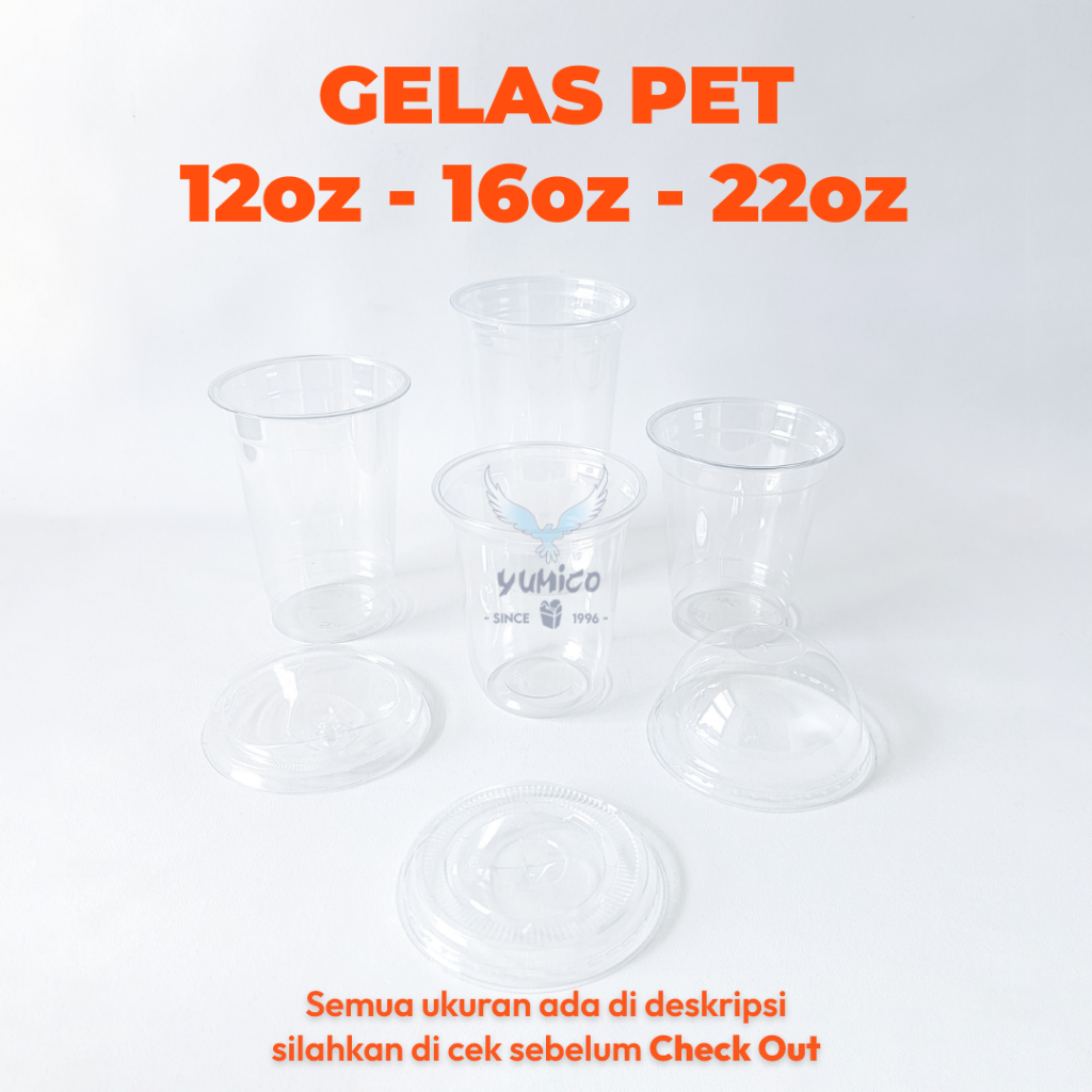 PET แก้วใส 12 ออนซ์ 16 ออนซ์ 22 ออนซ์ ||ถ้วยพลาสติก PET TICK (ฐานรอง) (ฐาน 50 ชิ้น)