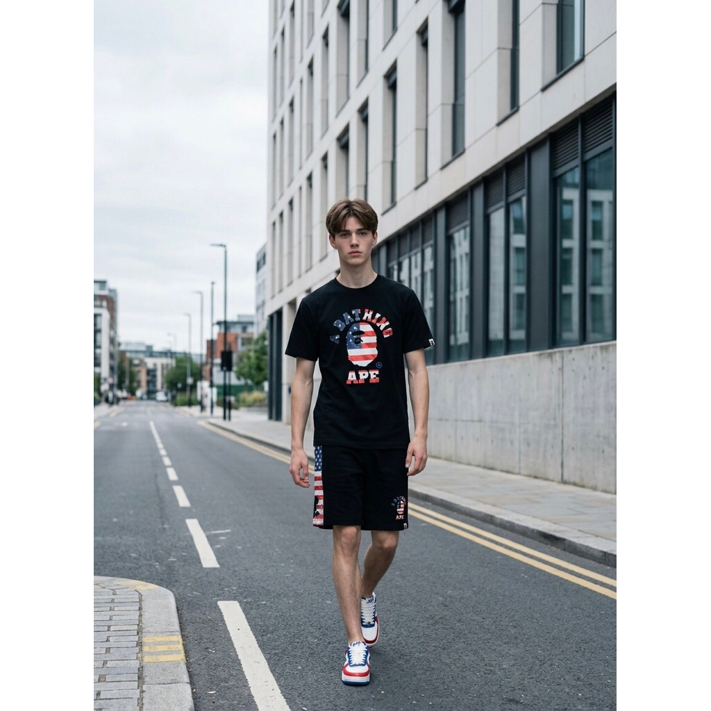 เสื้อยืด BAPE AMERICAN FLAG