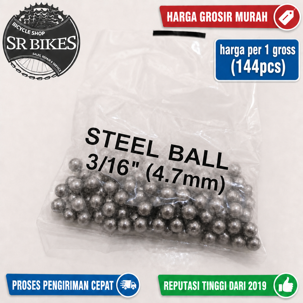 3/16 " (4.7mm) STEEL BALL FRONT WHEEL BICYCLE / STEEL BALL 3/16" (4.7 mm)