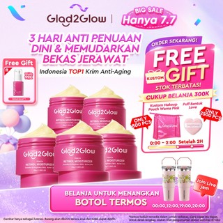 Glad2Glow Peach Retinol Moisturizer Pelembab Anti Penuaan Penghalang Kulit Mencerahkan Flek Hitam Mengurangi kerutan mencerahkan warna kulit menghaluskan kulit mengecilkan membesar melembabkan g2glow official store