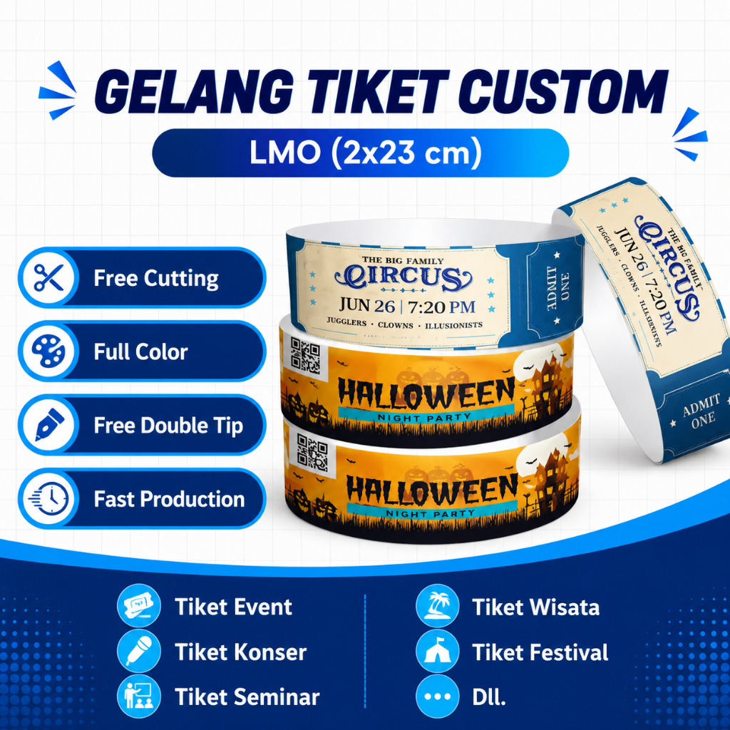 LMO สร้อยข้อมือกระดาษสังเคราะห์ TICKET (พรีเมี่ยม) / WRISTBAND / CONCERT TICKET / WAHANA TICKET