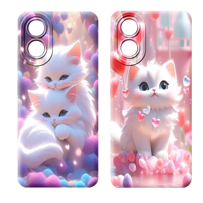 ปลอก hp OPPO A18 A38 A17 A17K A58 4G/A58 5G A78 4G/A78 5G A79 5G A98 A16K A16E แมวน่ารัก Viral