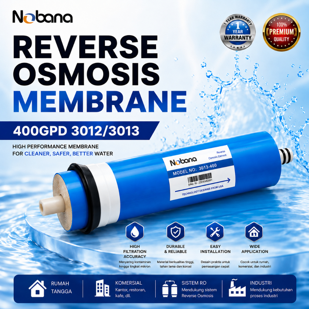 [NOBANA] เมมเบรน RO 400GPD - ประเภท 3012 / 3013 400gpd - เมมเบรน Reverse Osmosis