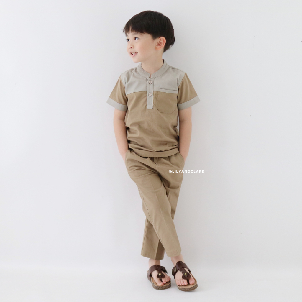 LILY AND CLARK ชุดลูกบาศก์เด็กใน Khaki Combine SK09-KHAKI