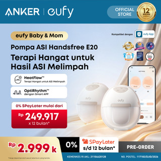 eufy E20 by Anker Pompa ASI Pintar Elektrik Handsfree dengan Terapi Hangat HeatFlow/ Handsfree Breast Pump Heating Function/Wireless Smart Breast Pump - T6060