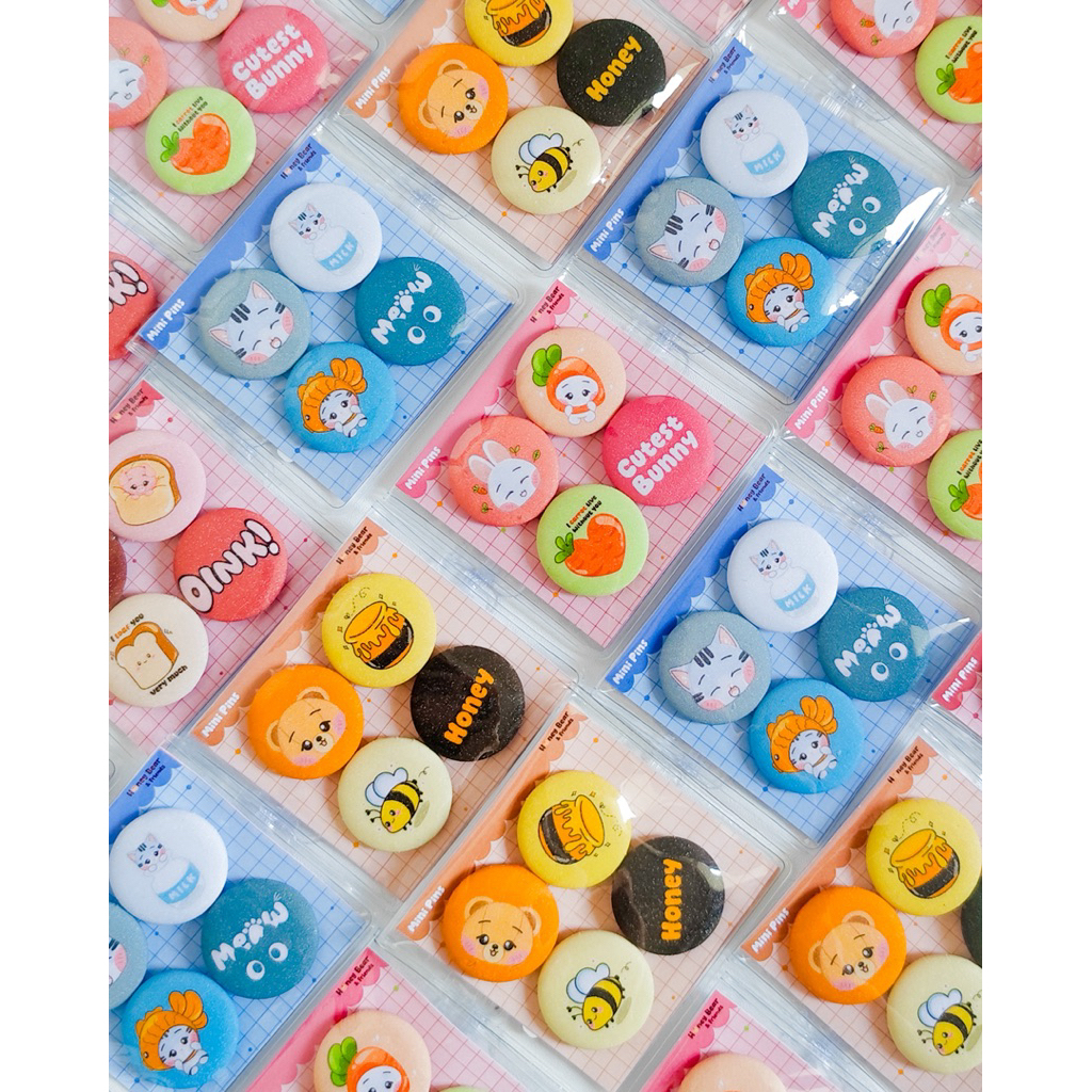 [ MINI PIN PACK ] Honey Bear & Friends Mini Pins Pack | เข็มกลัดกระดุมจิ๋ว